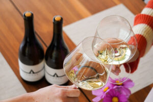 Two glasses of chardonnay.