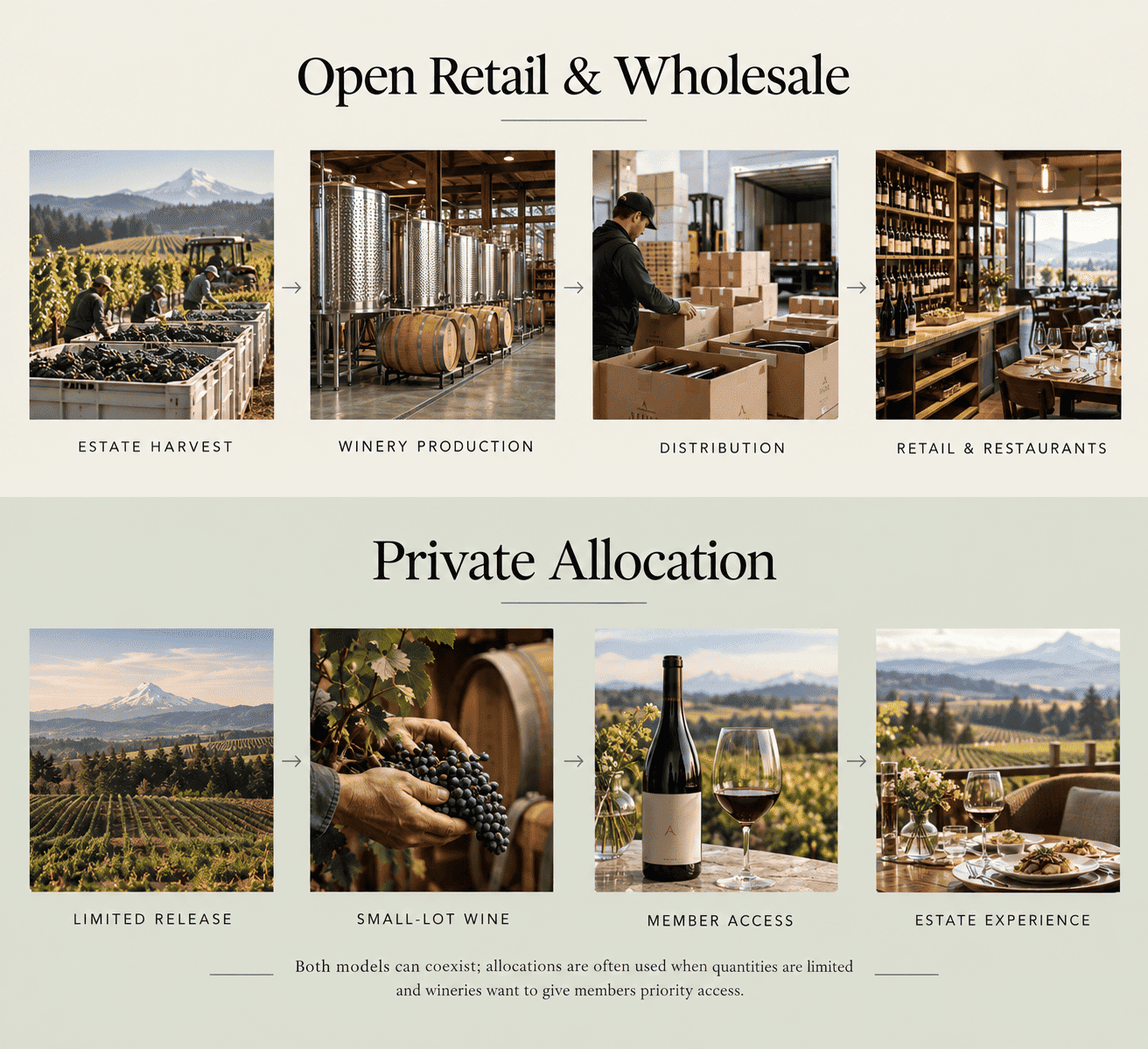 Wine allocation vs. retail model for limited-production wines at Ambar Estate